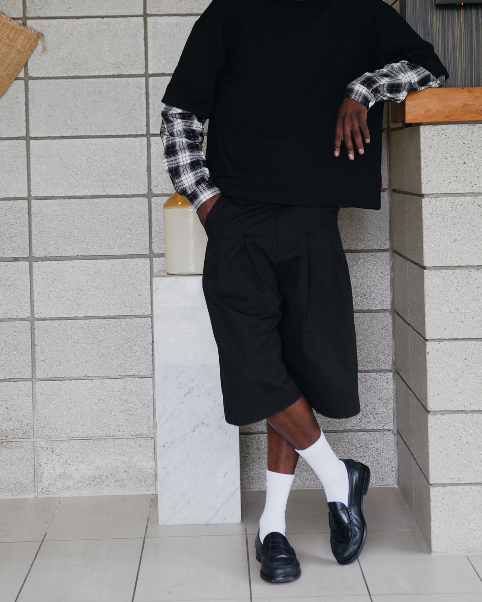 SHIBUYA Pleated Short (Black)