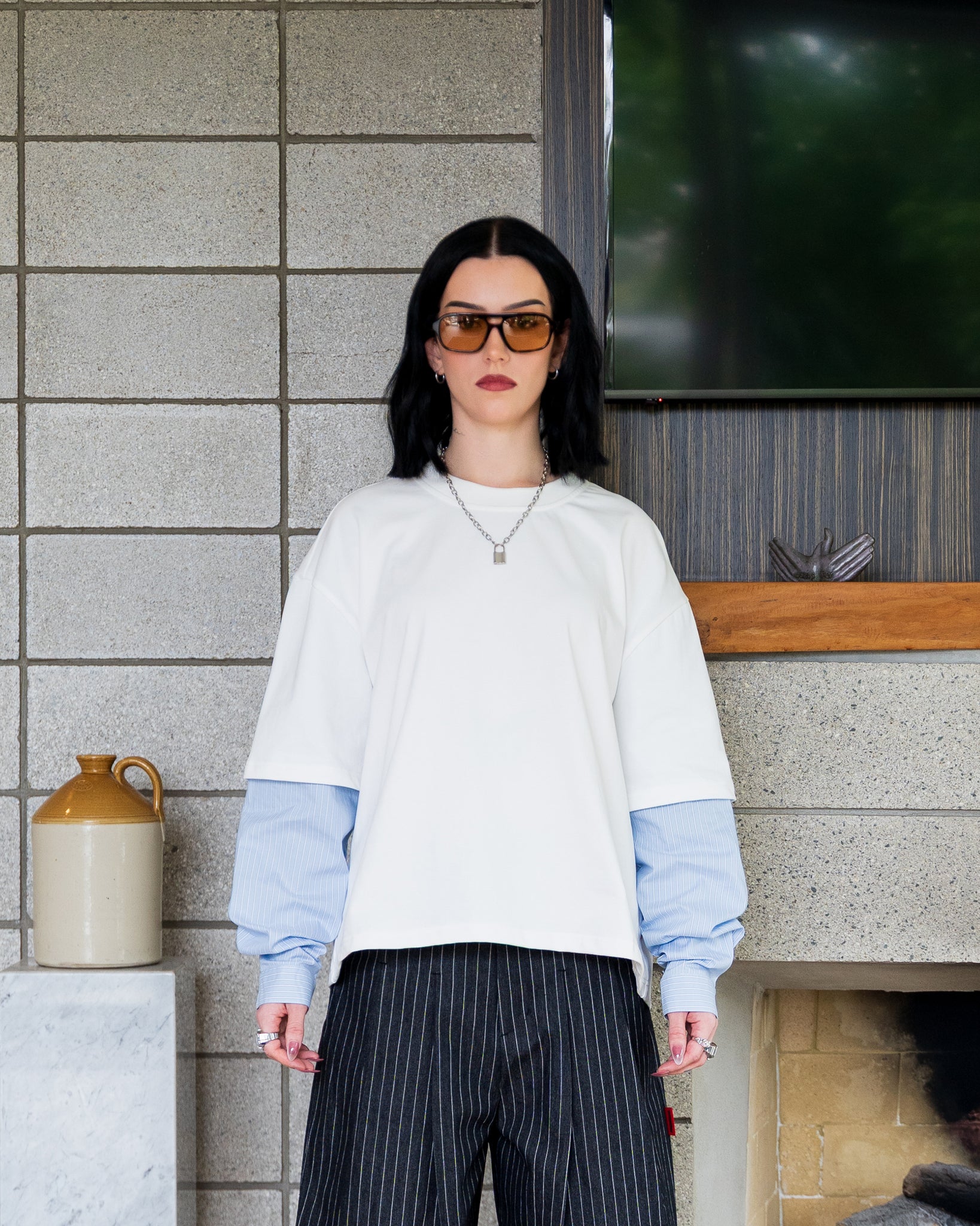 OXFORD Layered T-shirt (White)