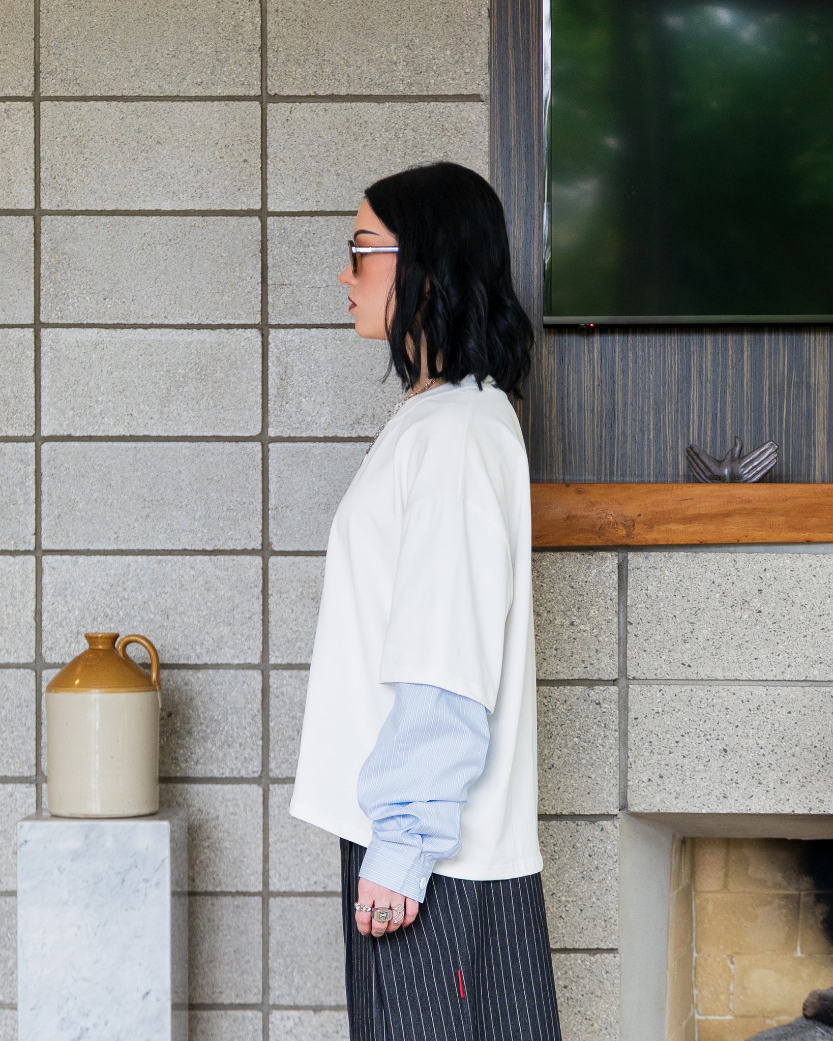 OXFORD Layered T-shirt (White)